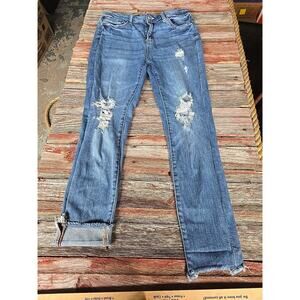 Judy Blue Jeans Women's 9/29 Blue Skinny Fit Stretch Distressed Raw Hem JB8884